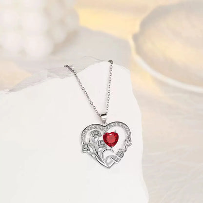 Luxury Zircon Pendant Necklace with Apple Gift Box Fashion Jewelry for Women Girlfriend Mother 2025 New Romantic Birthday Gifts